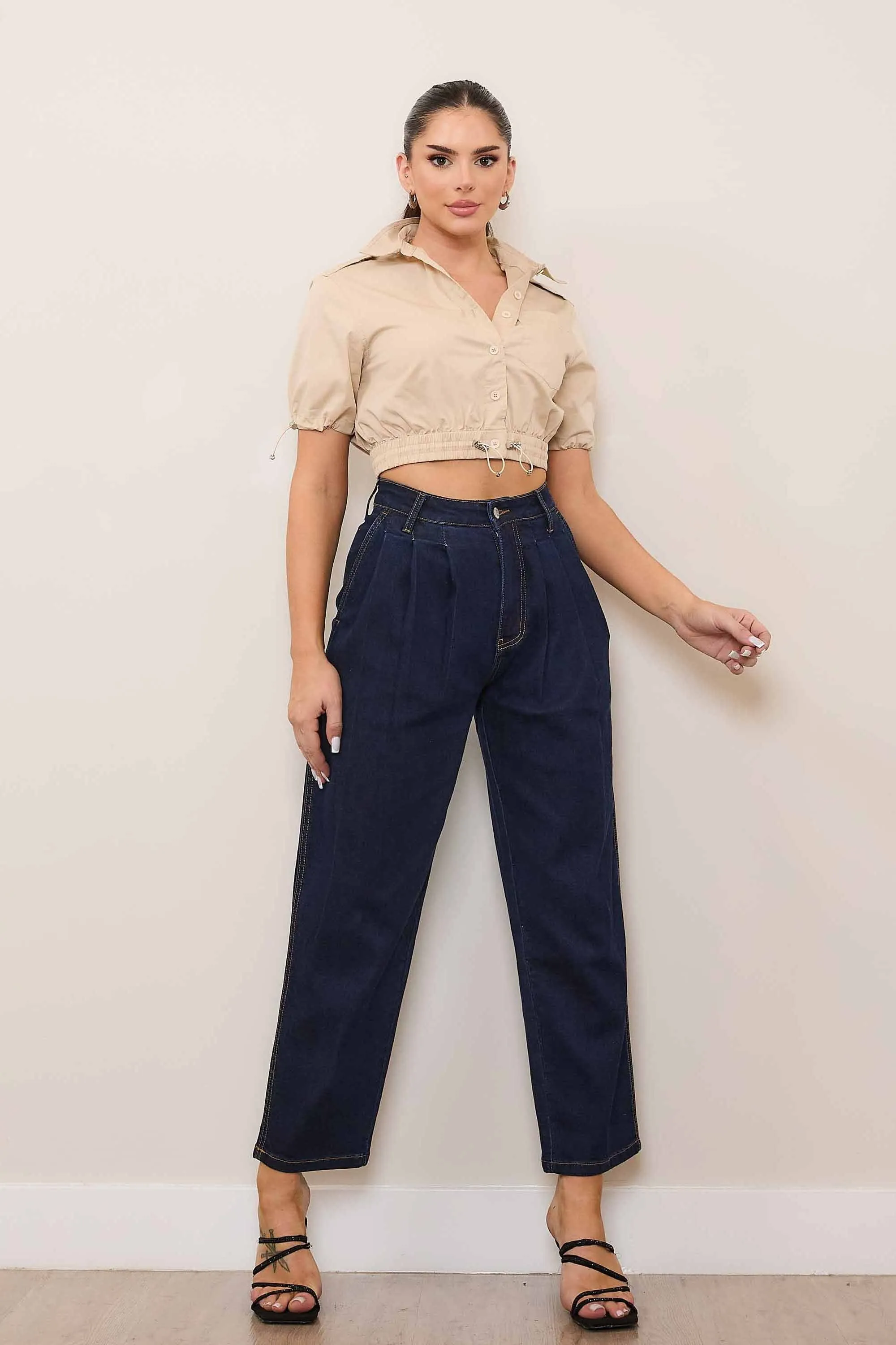 Cropped Barrel Leg Jeans sold by Vibrant product image thumbnail 4