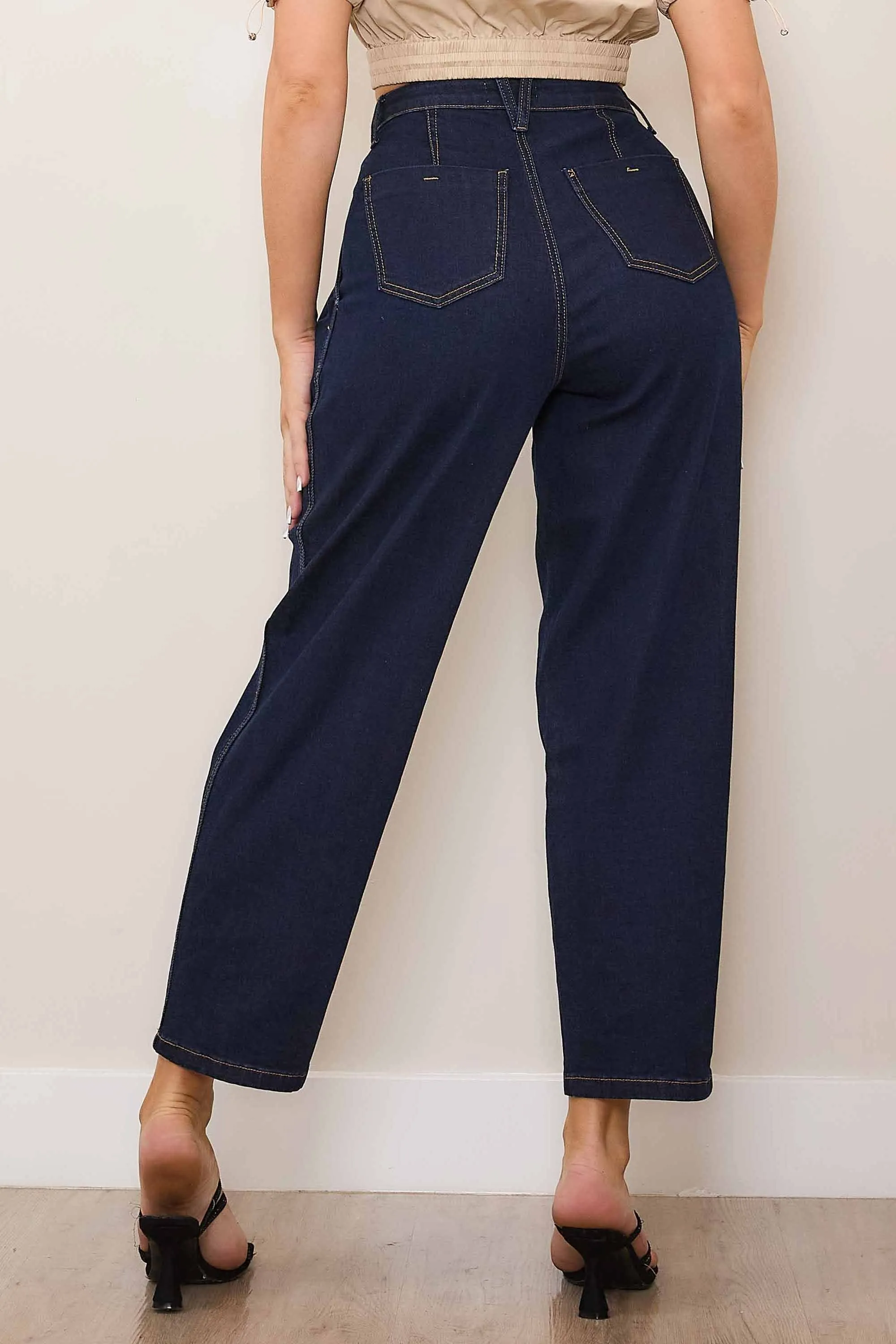 Cropped Barrel Leg Jeans sold by Vibrant product image thumbnail 3