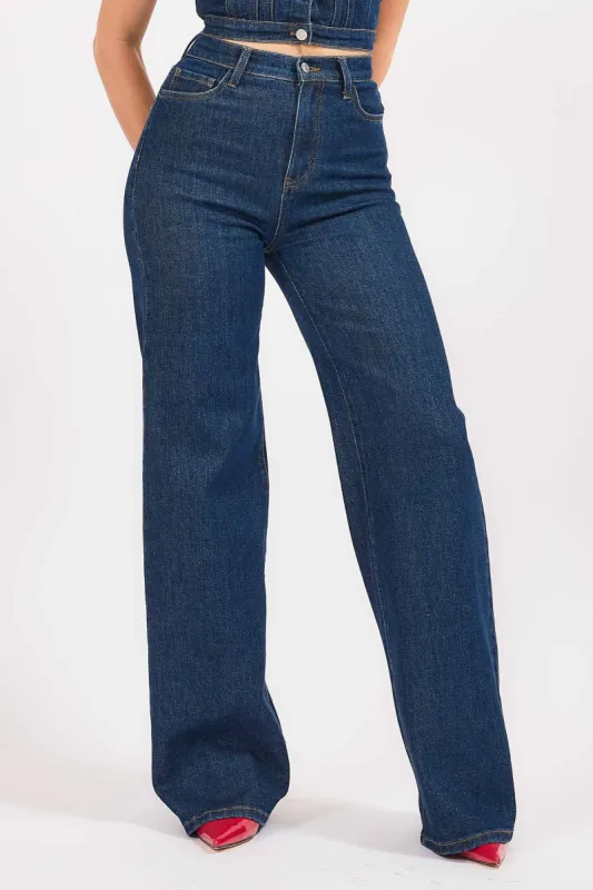 [P6114] High-Rise Wide Leg Jeans sold by Vibrant