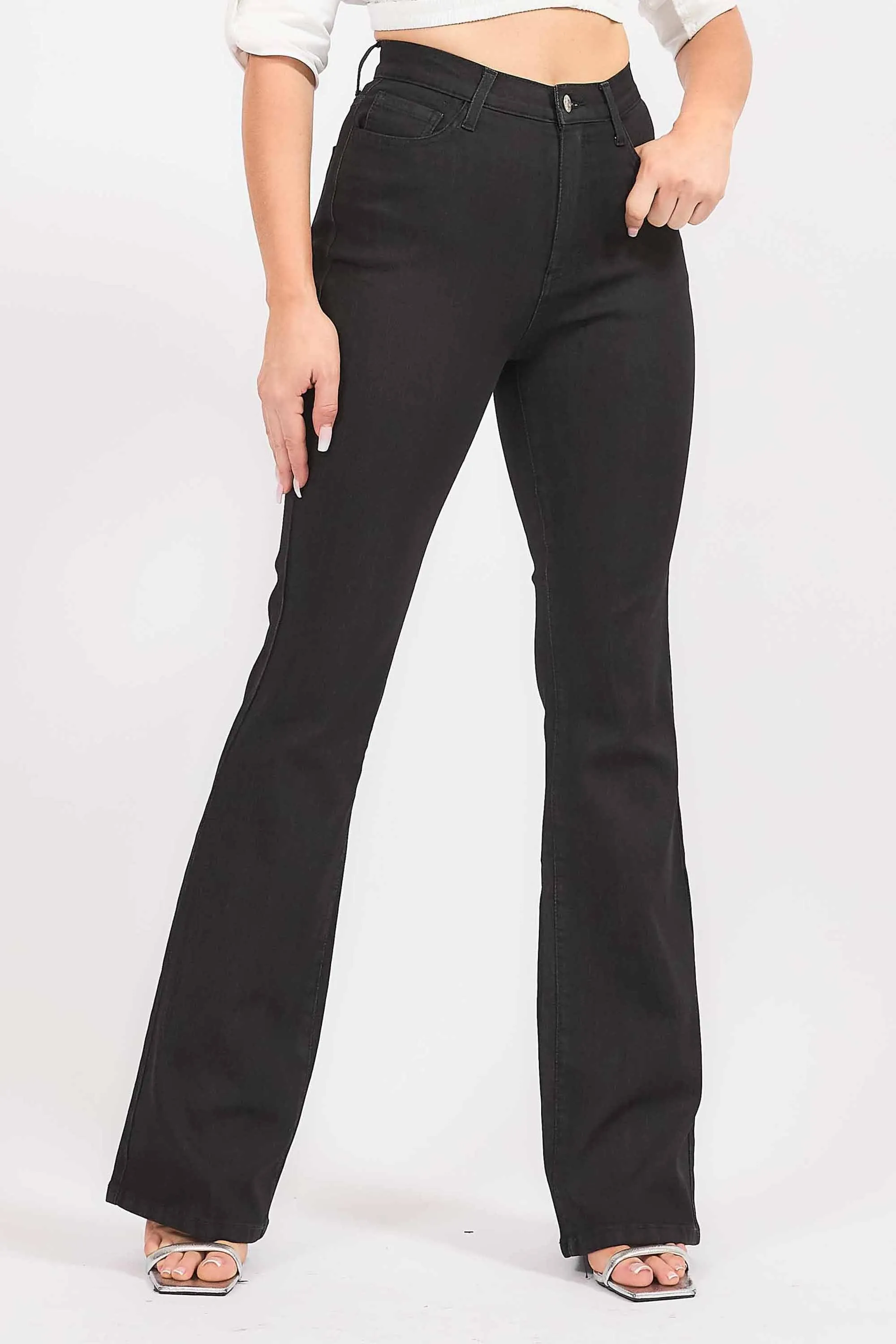 Mid-Rise Bootcut Jeans sold by Vibrant