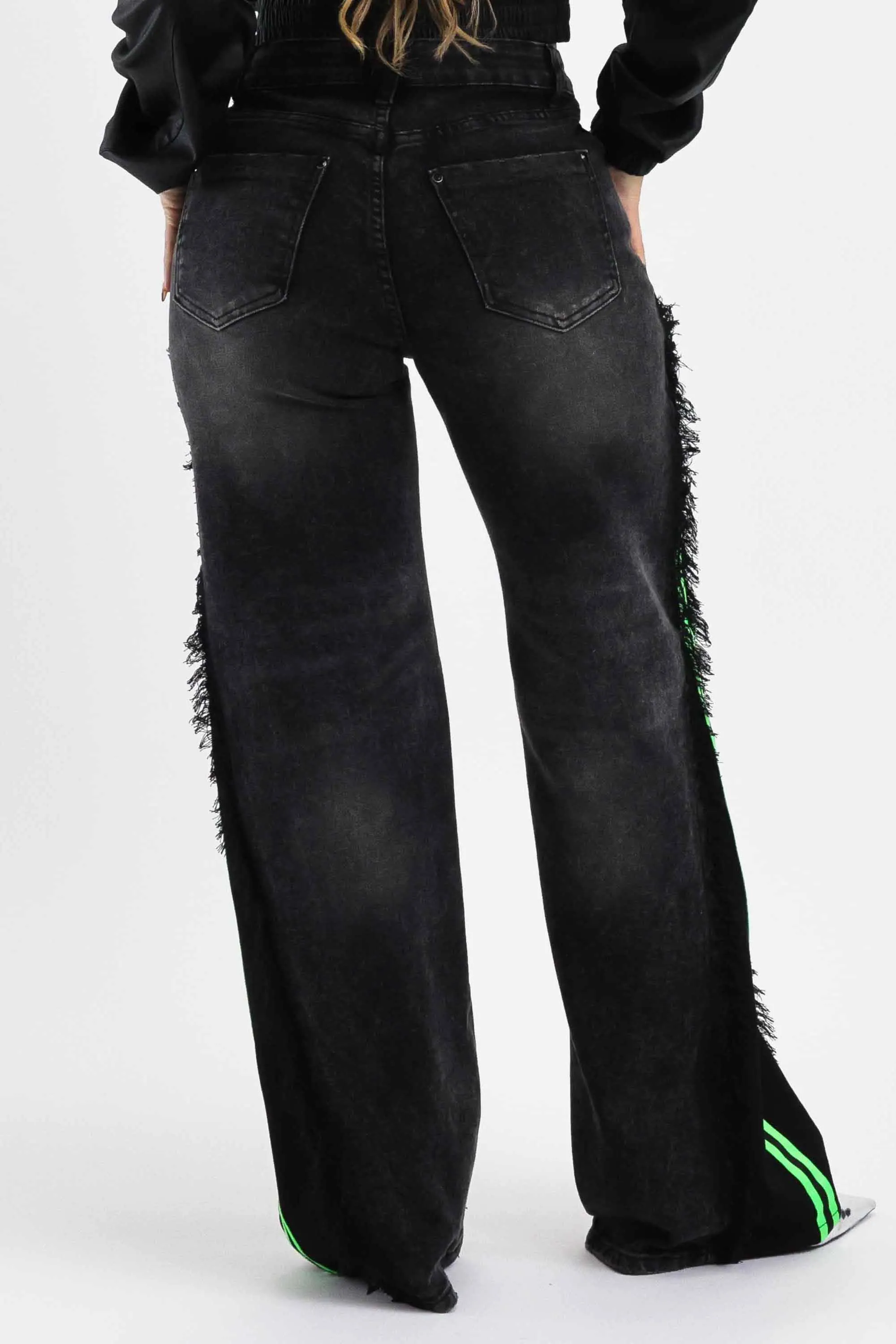 Stripe Jersey Wide Leg Jeans sold by Vibrant product image thumbnail 3