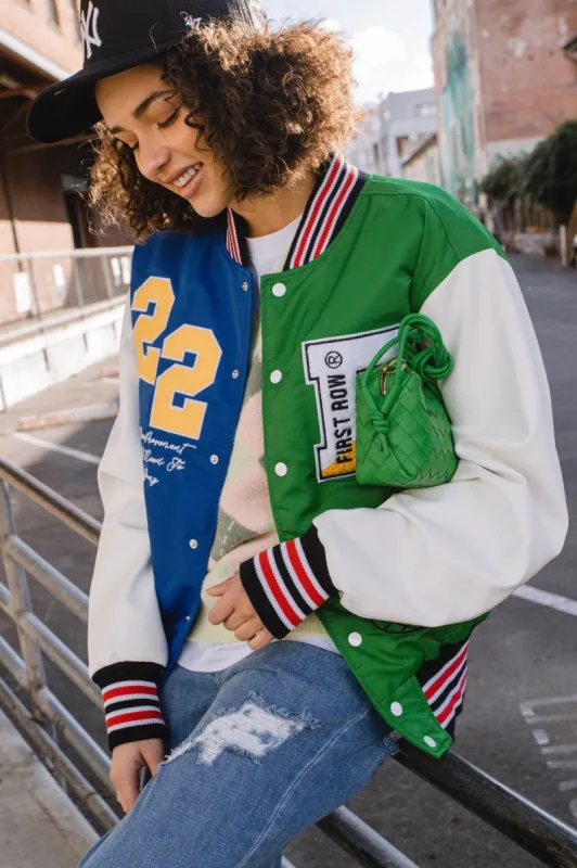 Bright Future Green Letterman Varsity Jacket sold by Vibrant