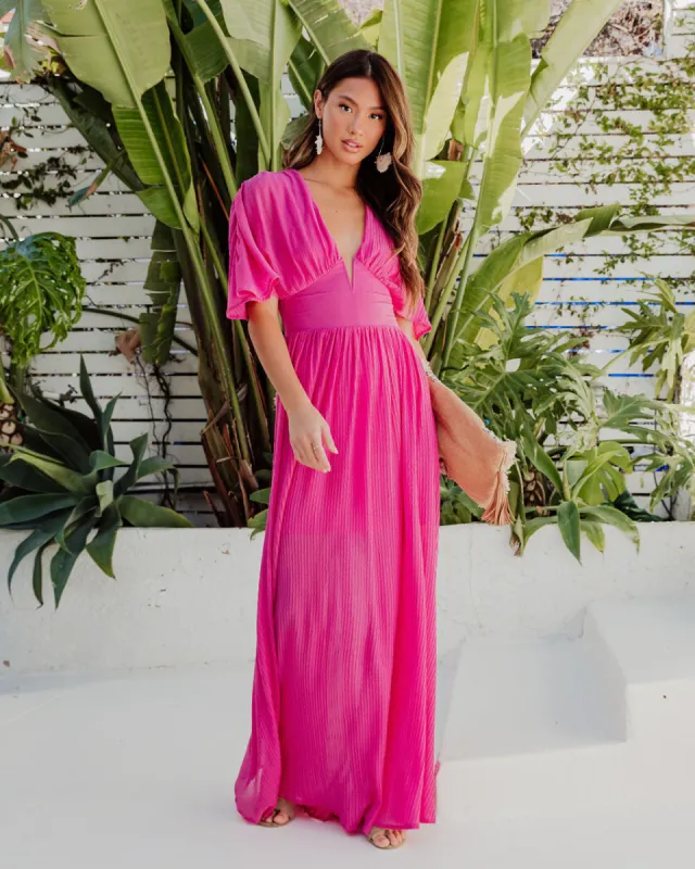 Cathleen Plunge Neck Maxi Dress sold by Vici