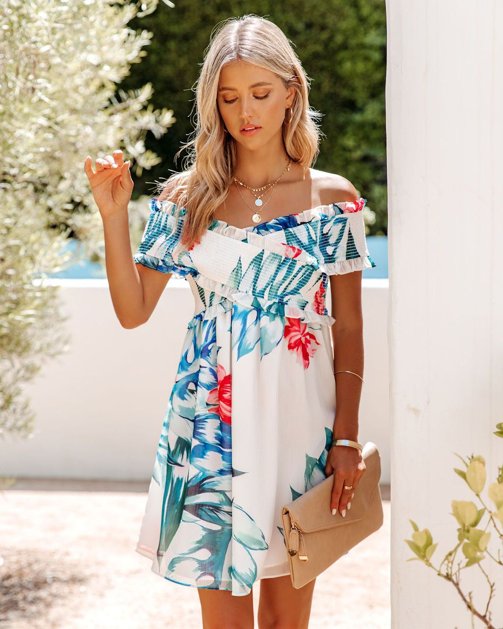 Palmetto Smocked Off The Shoulder Dress - LAST CHANCE sold by Vici product image thumbnail 8