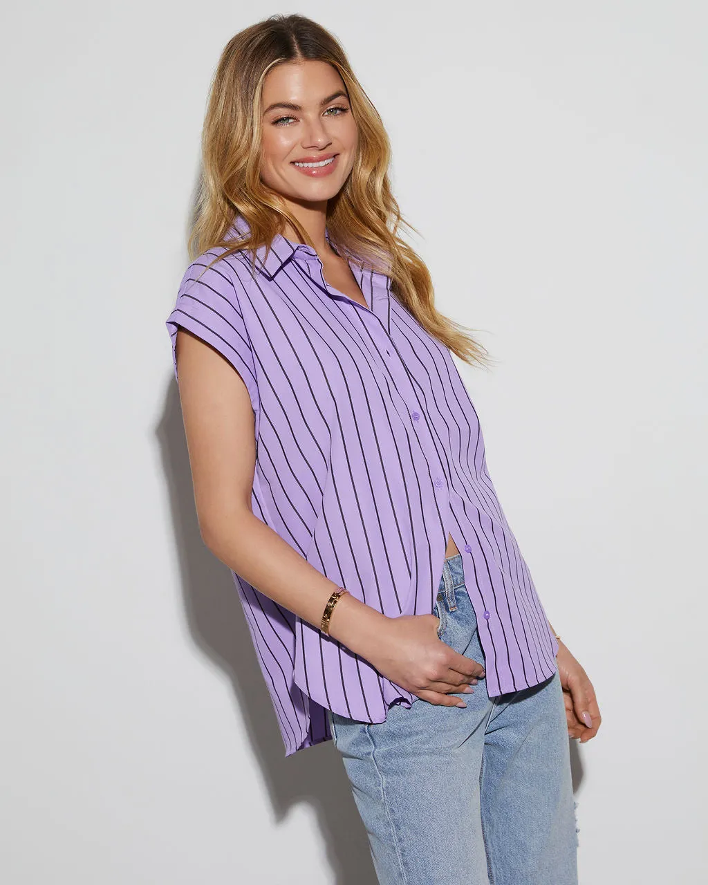Mendez Short Sleeve Button Down Top sold by Vici product image thumbnail 3