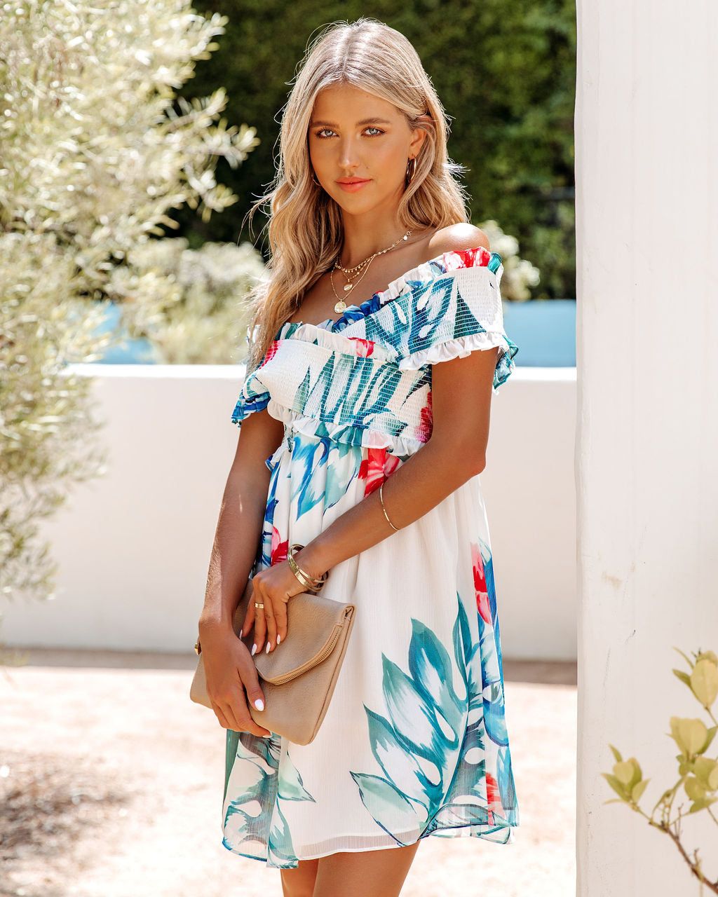 Palmetto Smocked Off The Shoulder Dress - LAST CHANCE sold by Vici product image thumbnail 9