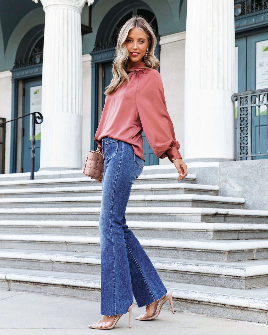 Overall Gratitude Satin Balloon Sleeve Top sold by Vici product image thumbnail 3