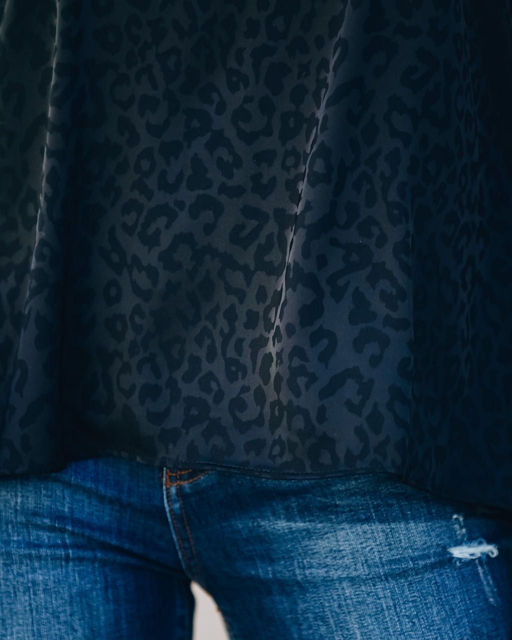 Polly Satin Embossed Leopard Cami Tank - Black - FINAL SALE sold by Vici product image thumbnail 4