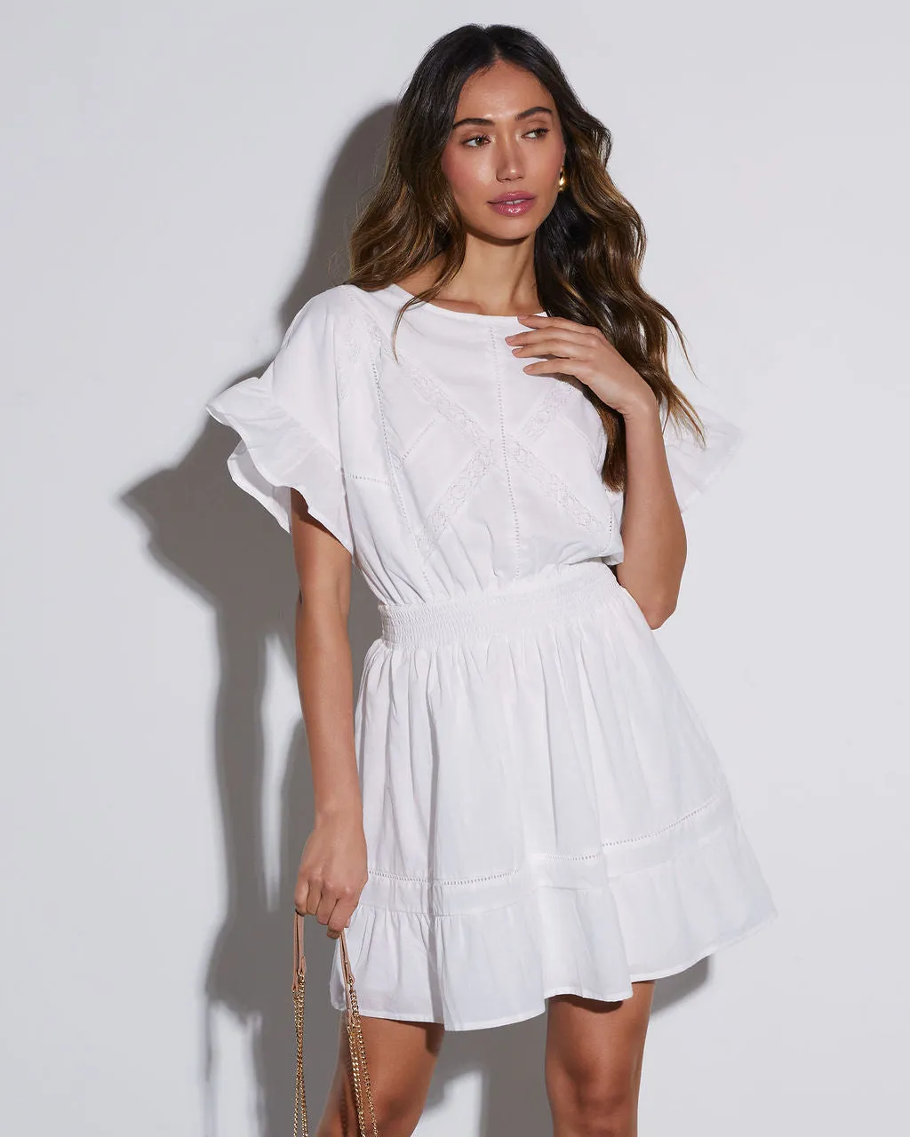Spring Romance Ruffle Sleeve Mini Dress sold by Vici