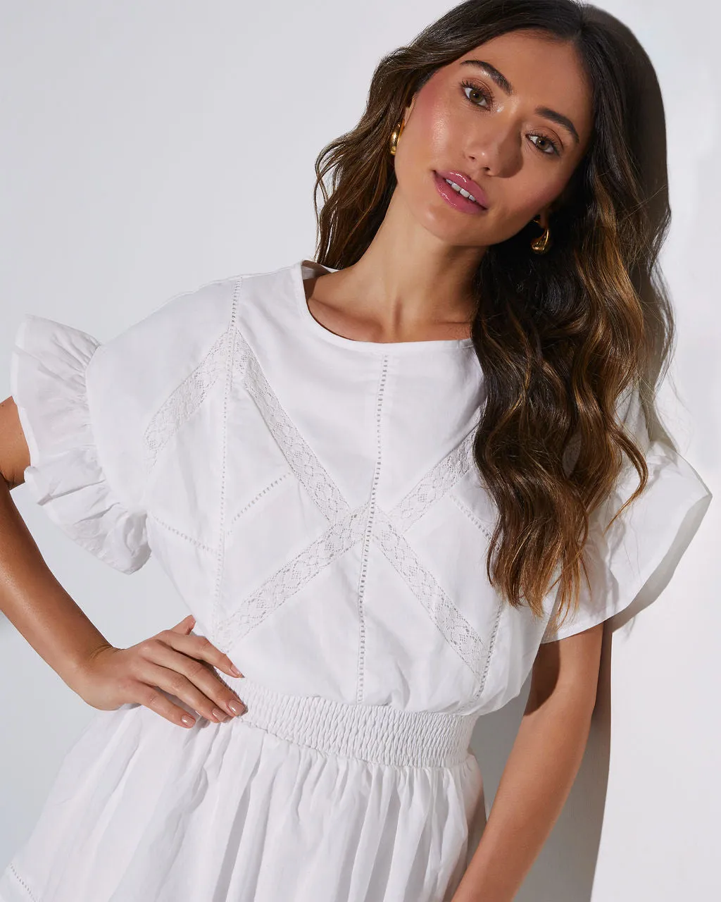 Spring Romance Ruffle Sleeve Mini Dress sold by Vici product image thumbnail 3