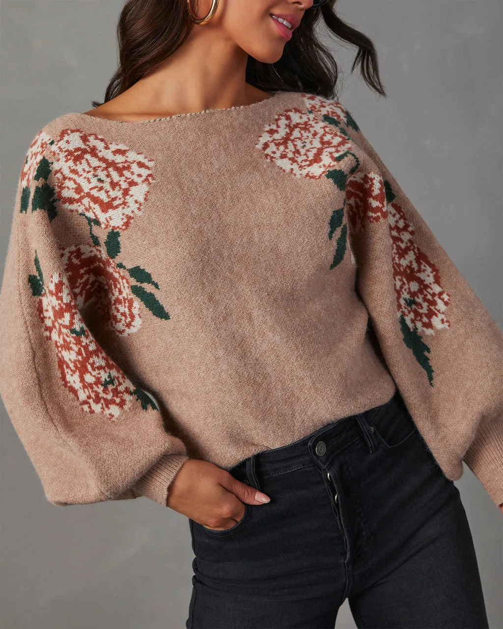 Fall Roses Floral Pullover Sweater sold by Vici product image thumbnail 5