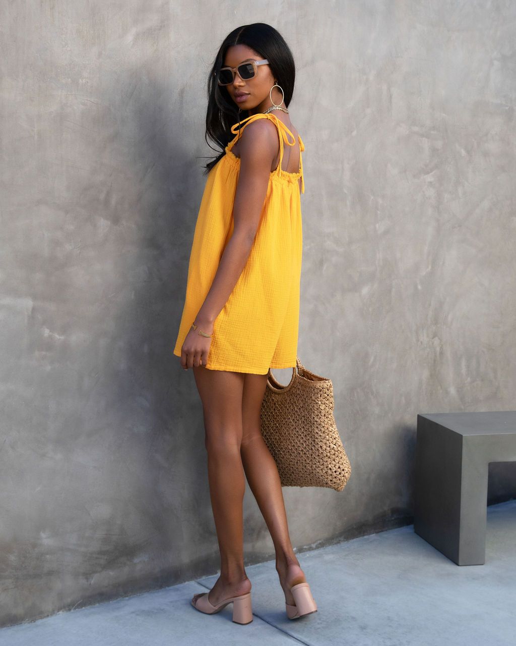 Capitola Dates Cotton Pocketed Romper - Marigold - FINAL SALE sold by Vici product image thumbnail 4