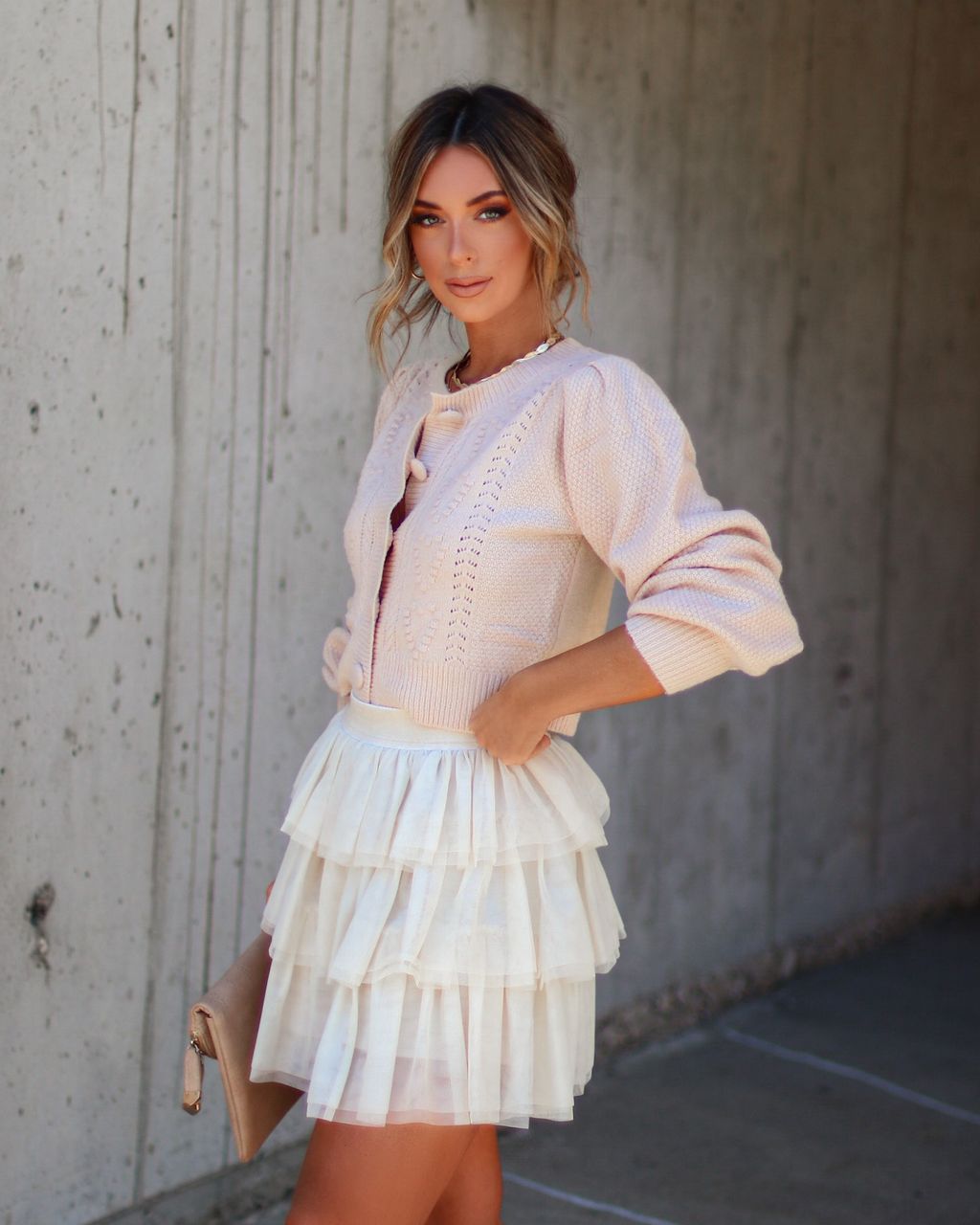 City Girl Tulle Tiered Skort - Cream - FINAL SALE sold by Vici product image thumbnail 5