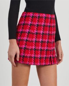 Blitzen Plaid Mini Skirt sold by Vici