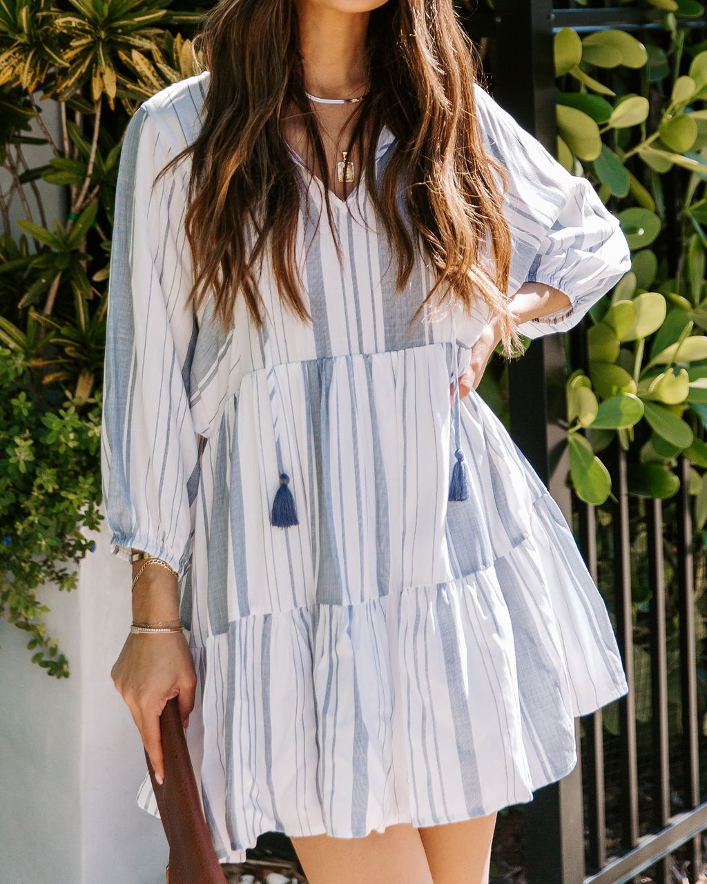 Emani Striped Tiered Tassel Dress - FINAL SALE sold by Vici product image thumbnail 4