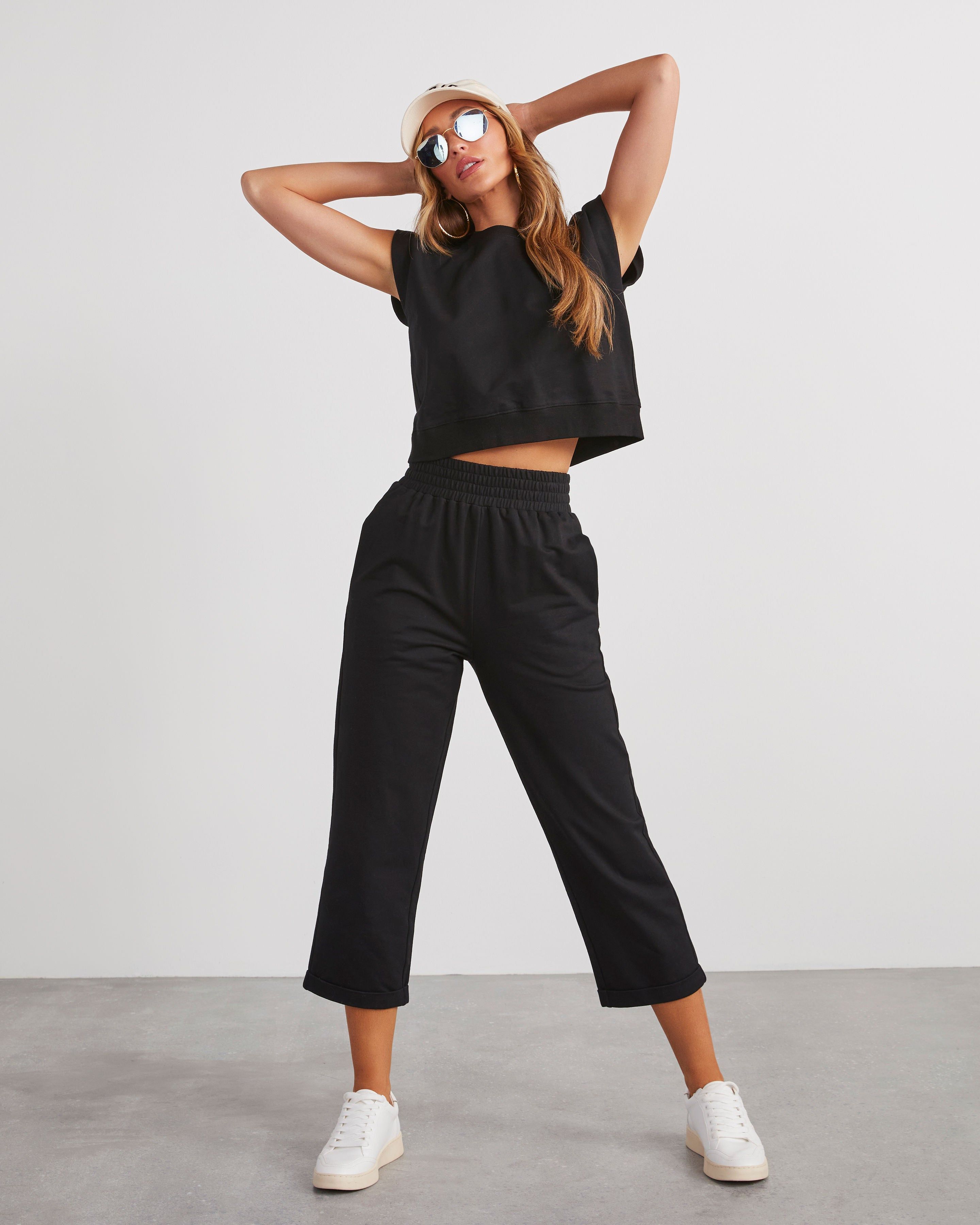 Elevated Chill Cotton Muscle Tee - Black sold by Vici