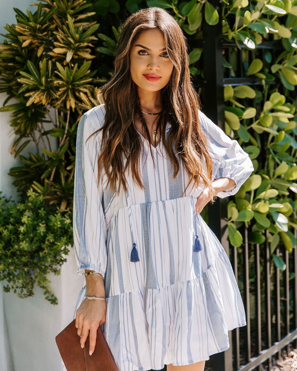 Emani Striped Tiered Tassel Dress - FINAL SALE sold by Vici product image thumbnail 8