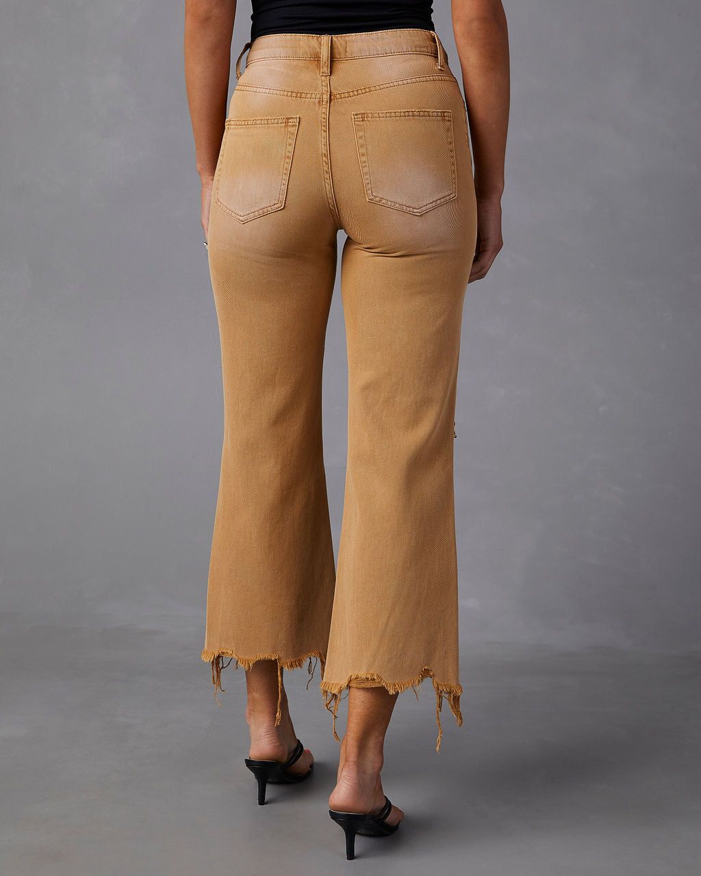 Kate High Rise Distressed Wide Leg Jeans - Warm Sand - SALE sold by Vici product image thumbnail 2