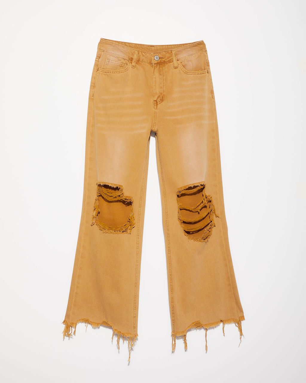 Kate High Rise Distressed Wide Leg Jeans - Warm Sand - SALE sold by Vici product image thumbnail 3