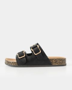 Luka Faux Leather Sandal - Black - FINAL SALE sold by Vici