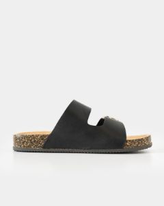 Luka Faux Leather Sandal - Black - FINAL SALE sold by Vici