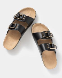 Luka Faux Leather Sandal - Black - FINAL SALE sold by Vici
