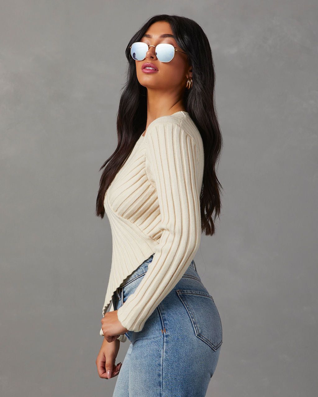 Marcia Cropped Sweater - Cream sold by Vici product image thumbnail 3
