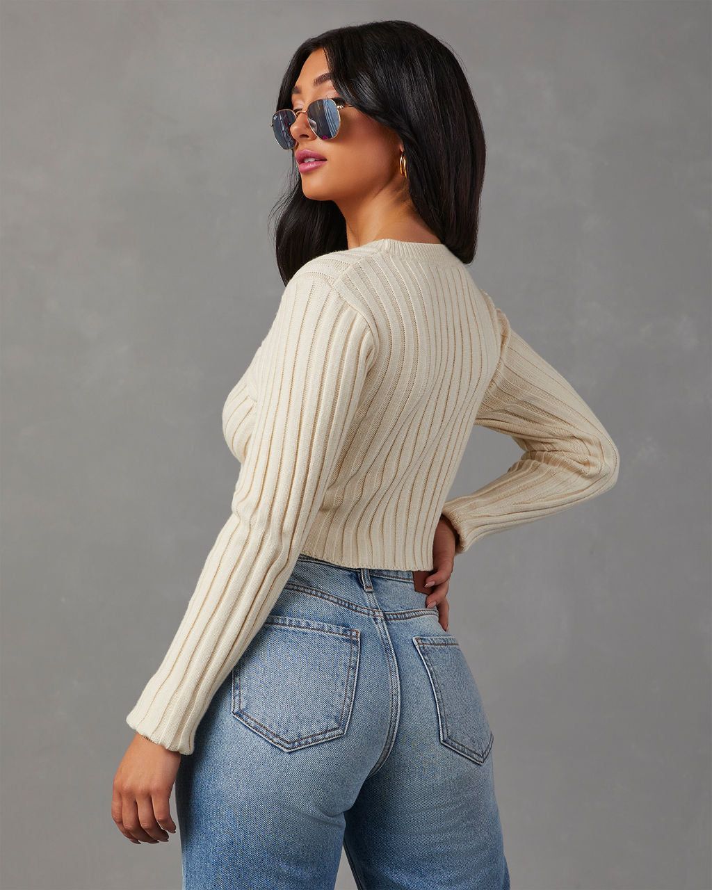 Marcia Cropped Sweater - Cream sold by Vici product image thumbnail 4