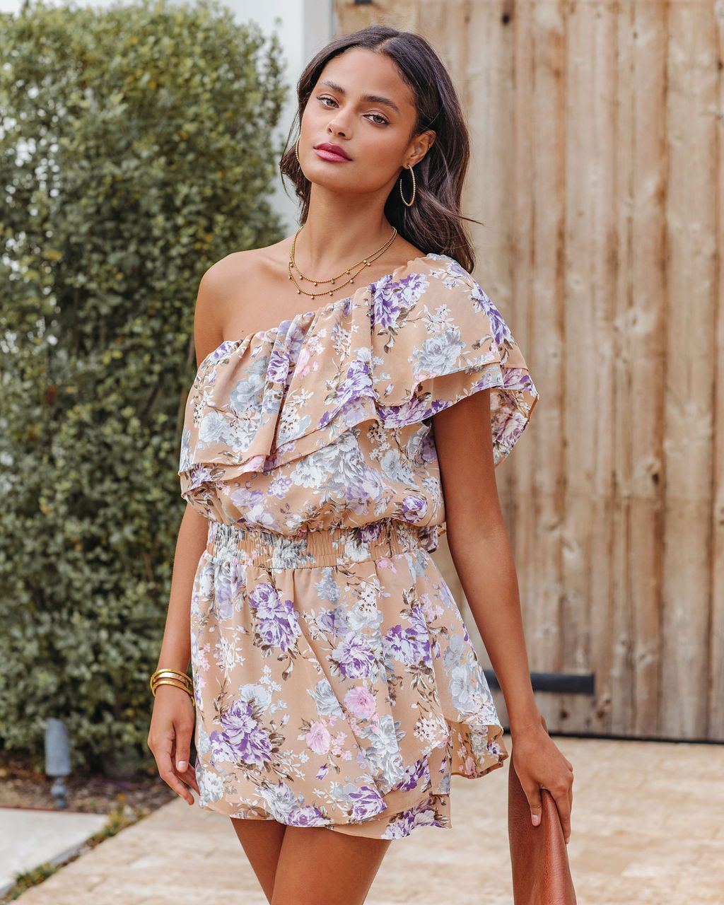 Parisienne Dreams Floral One Shoulder Ruffle Romper - FINAL SALE sold by Vici product image thumbnail 9
