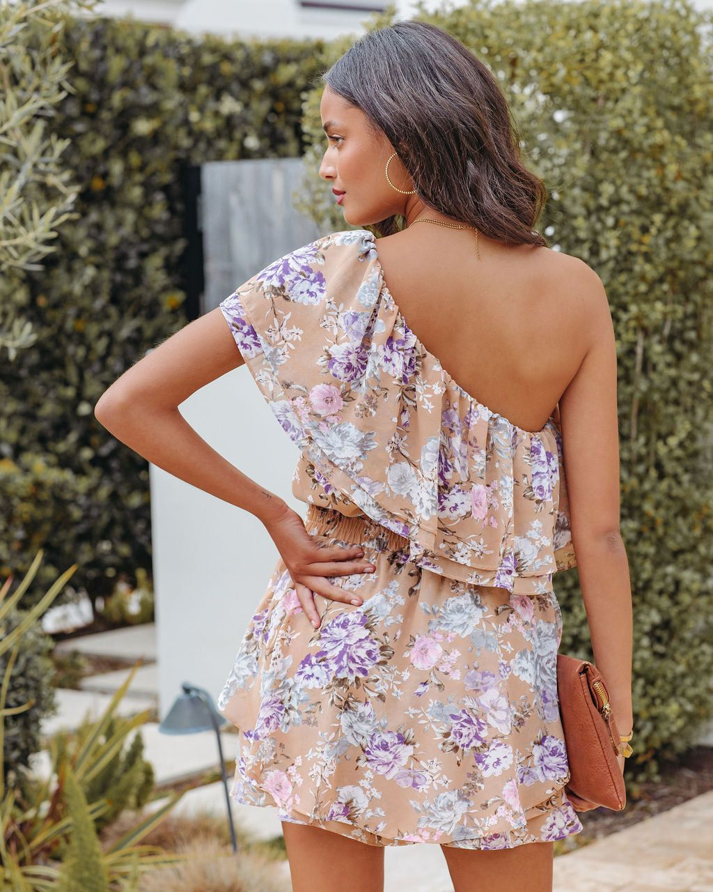 Parisienne Dreams Floral One Shoulder Ruffle Romper - FINAL SALE sold by Vici product image thumbnail 2