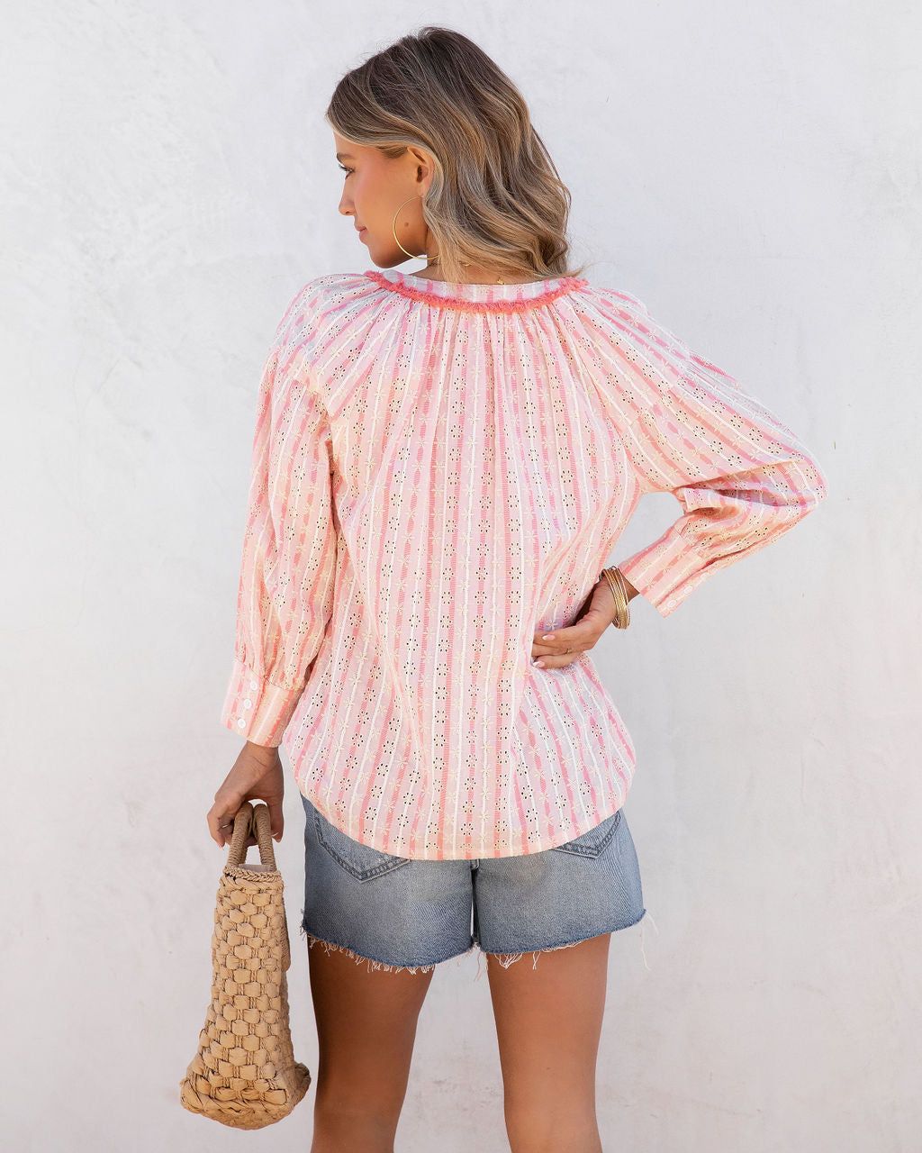 Cypress Cotton Eyelet Frayed Top sold by Vici product image thumbnail 4