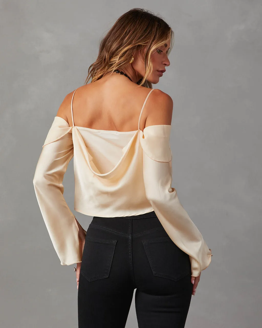 Linnie Satin Off The Shoulder Top sold by Vici product image thumbnail 4