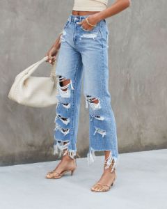 Hayes High Waisted Distressed Jeans - FINAL SALE sold by Vici