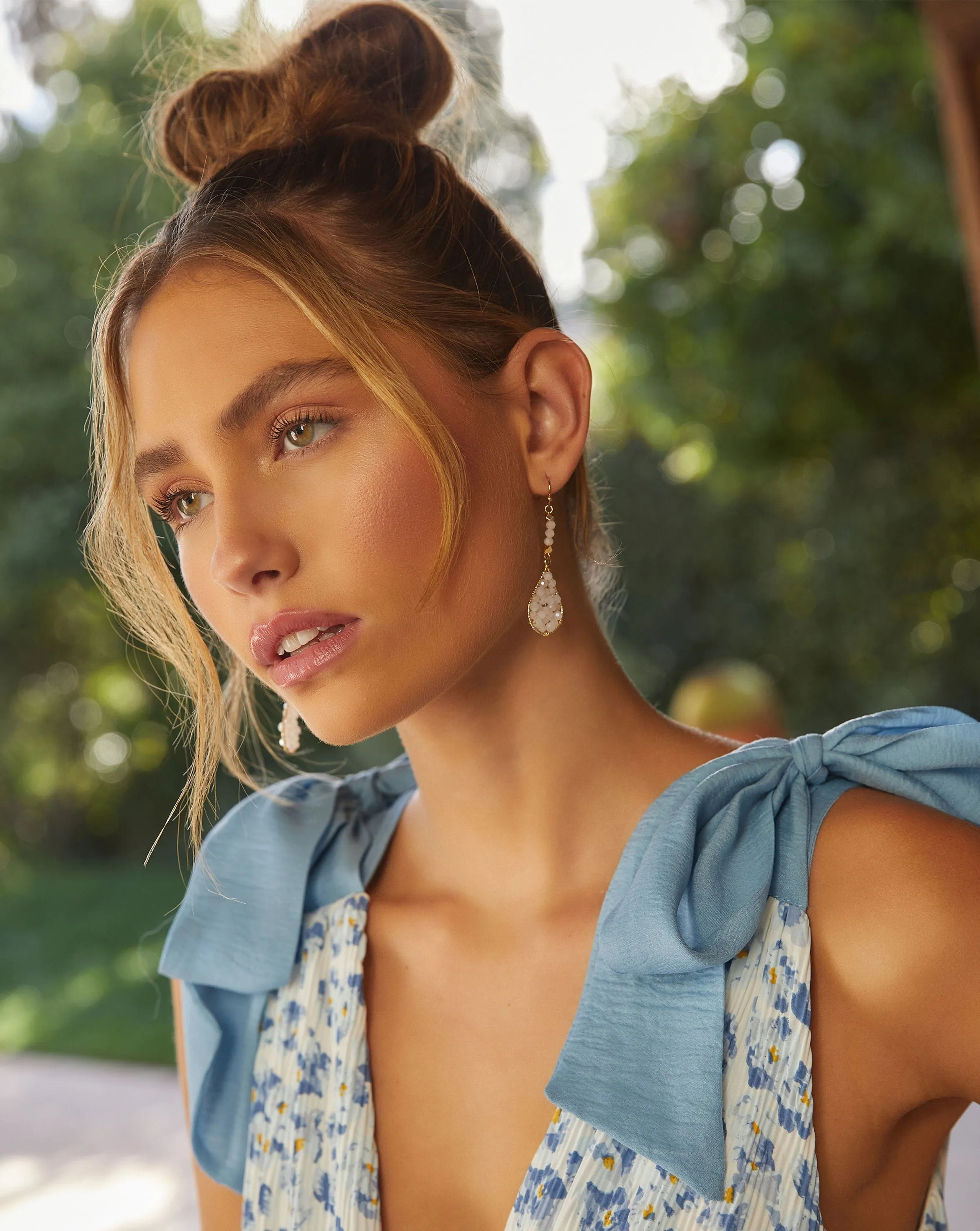 Nylah Dainty Beaded Drop Earrings sold by Vici