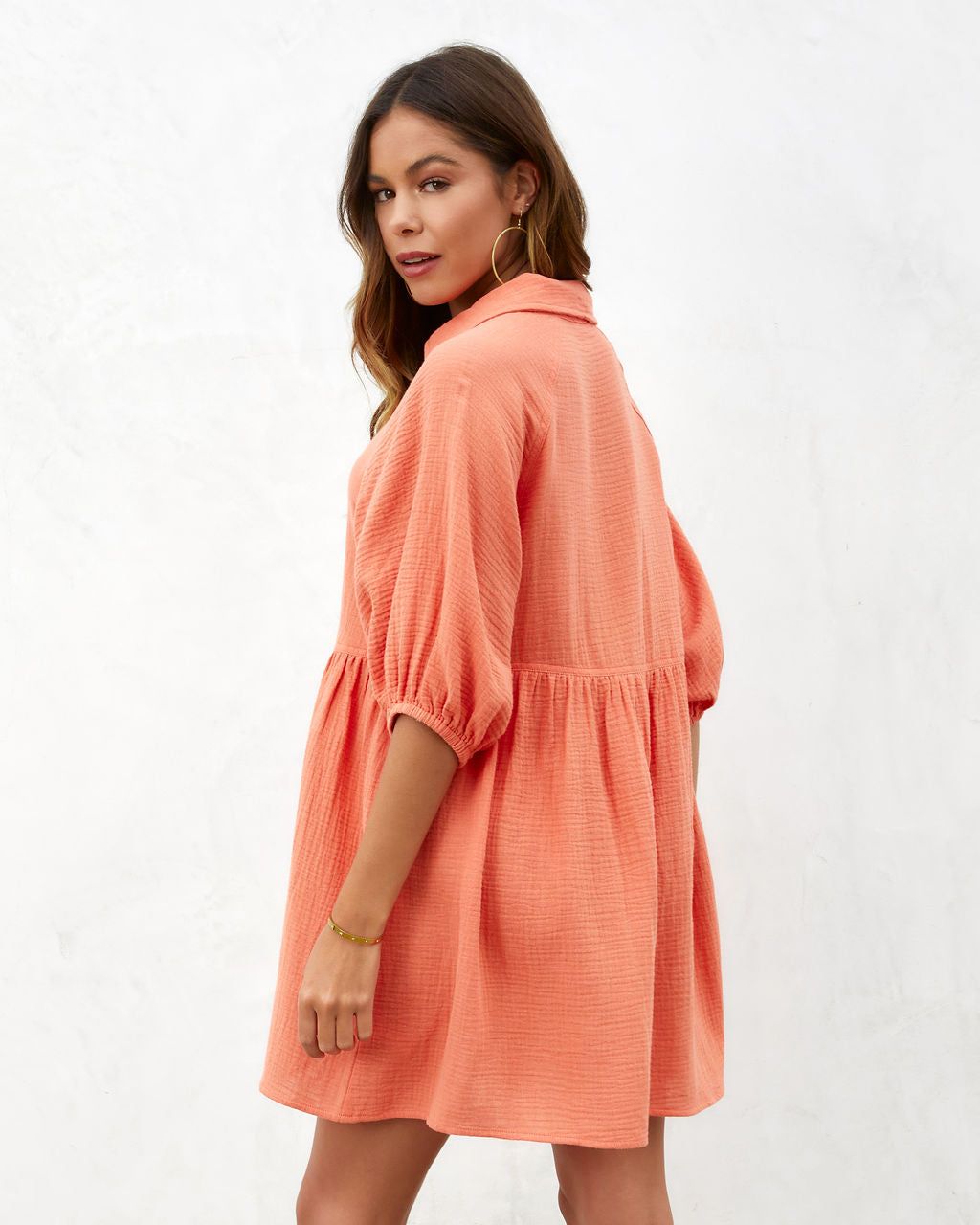 Irina Cotton Puff Sleeve Mini Dress - Orange - SALE sold by Vici product image thumbnail 2