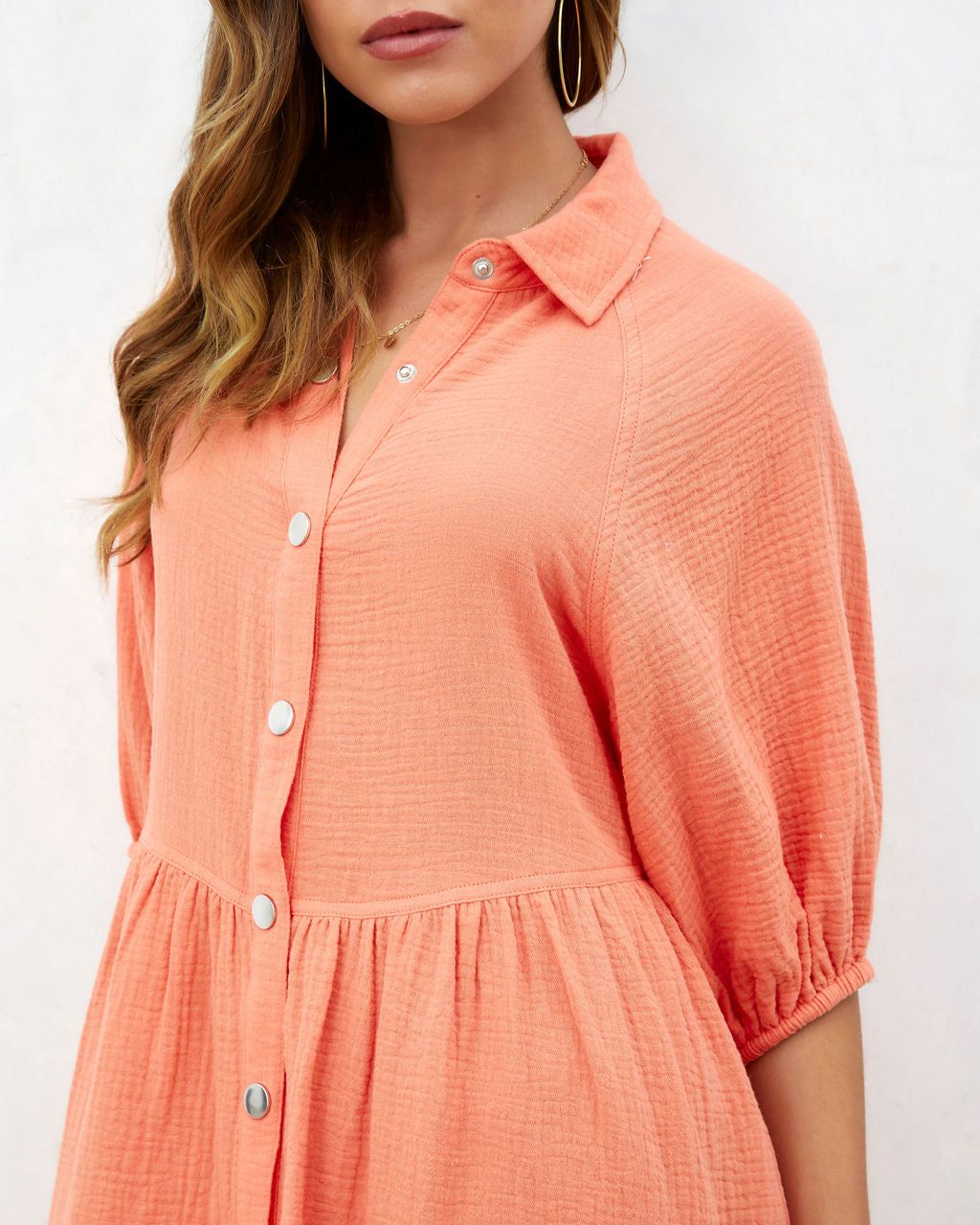 Irina Cotton Puff Sleeve Mini Dress - Orange - SALE sold by Vici product image thumbnail 4