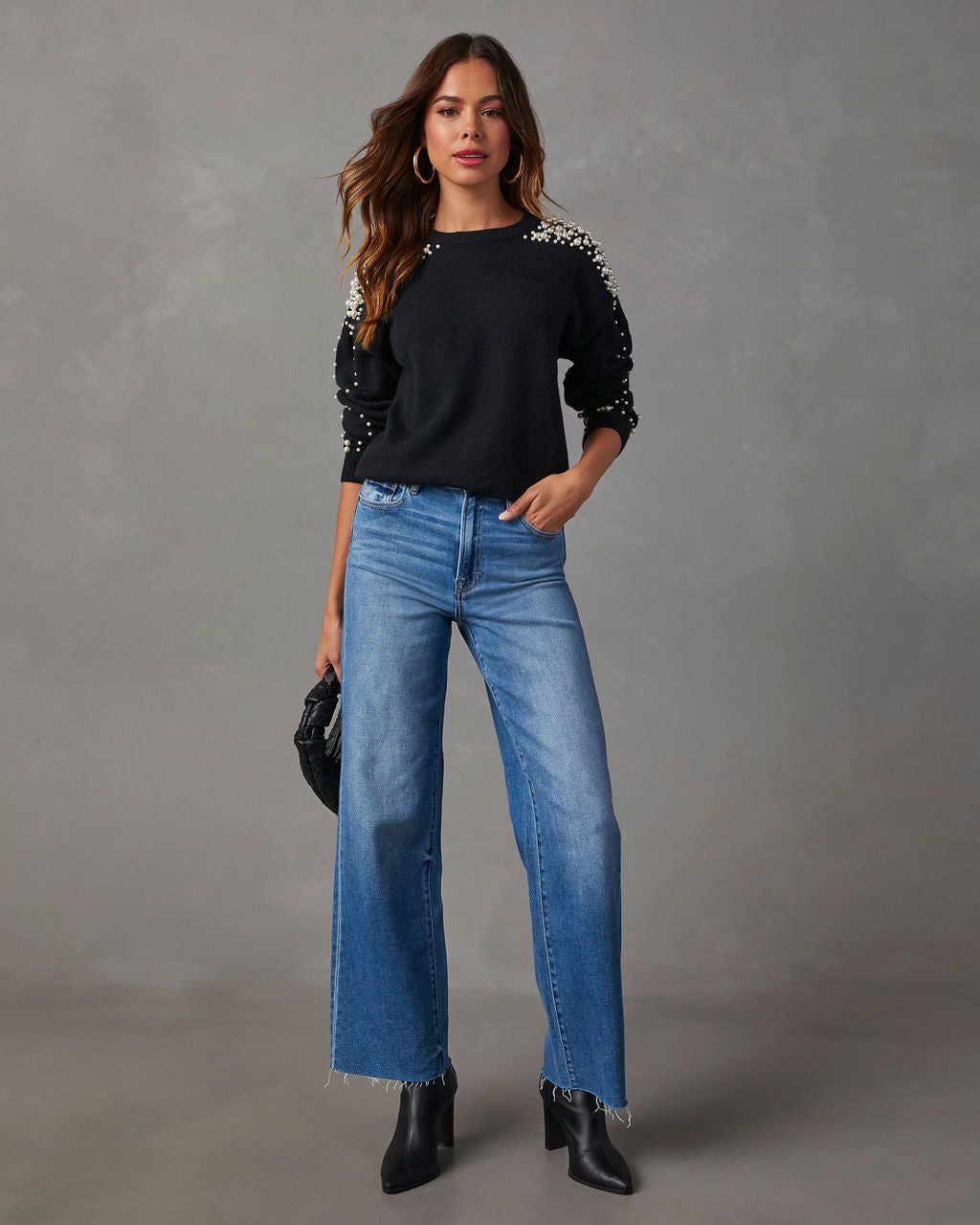 Ariel Pearl Embellished Sweater sold by Vici product image thumbnail 4