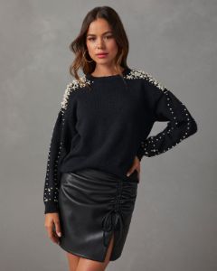 Ariel Pearl Embellished Sweater sold by Vici