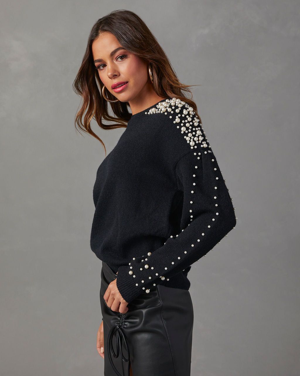 Ariel Pearl Embellished Sweater sold by Vici product image thumbnail 3