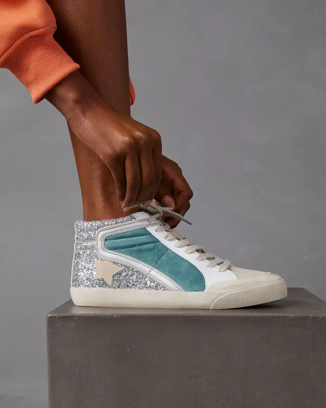 Ridley Metallic Rhinestone Sneakers - Multicolor sold by Vici