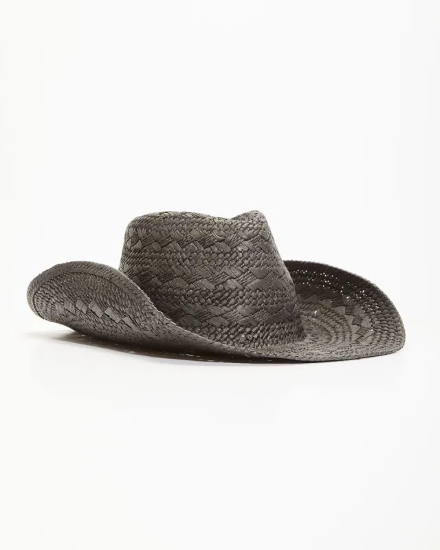 Pensacola Straw Western Hat - Black sold by Vici