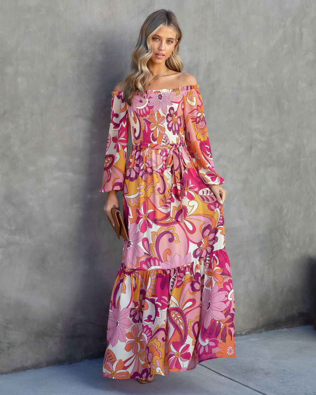 Zoey Floral Off The Shoulder Maxi Dress sold by Vici product image thumbnail 3