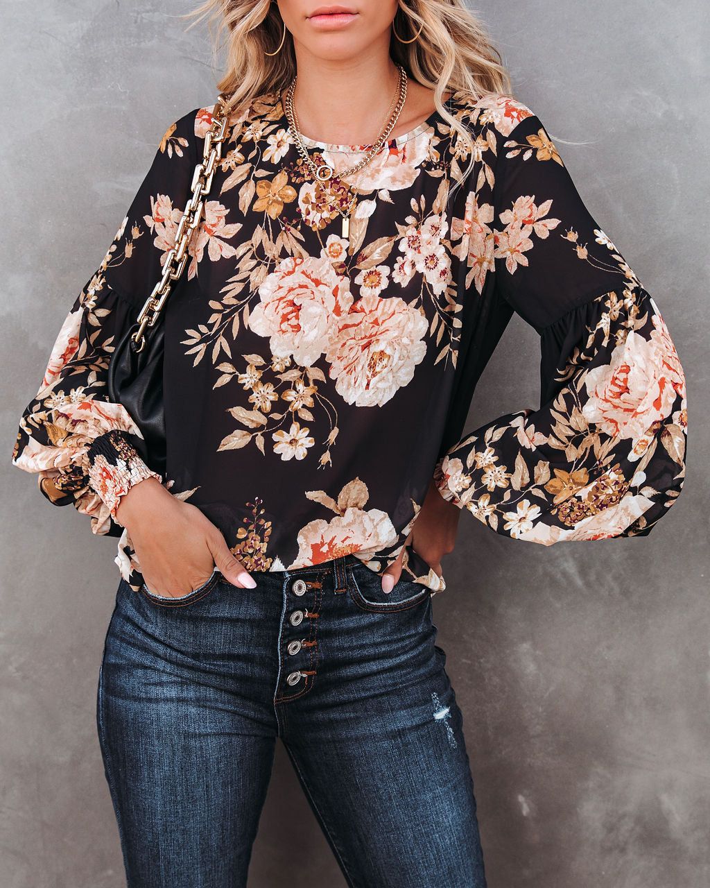 Romy Floral Smocked Blouse - FINAL SALE sold by Vici product image thumbnail 3