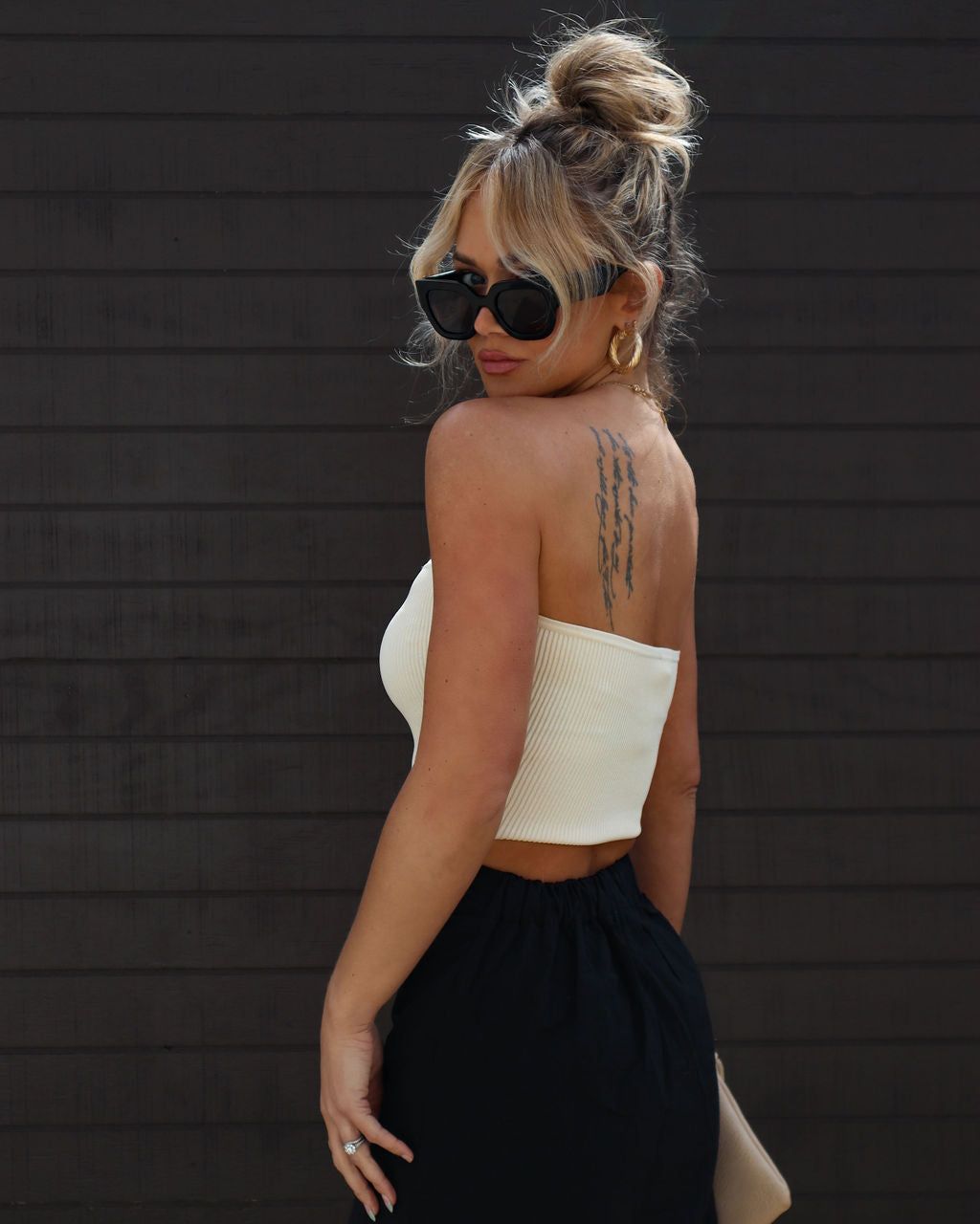 Chaya Ribbed Strapless Top - Oatmeal - FINAL SALE sold by Vici product image thumbnail 2