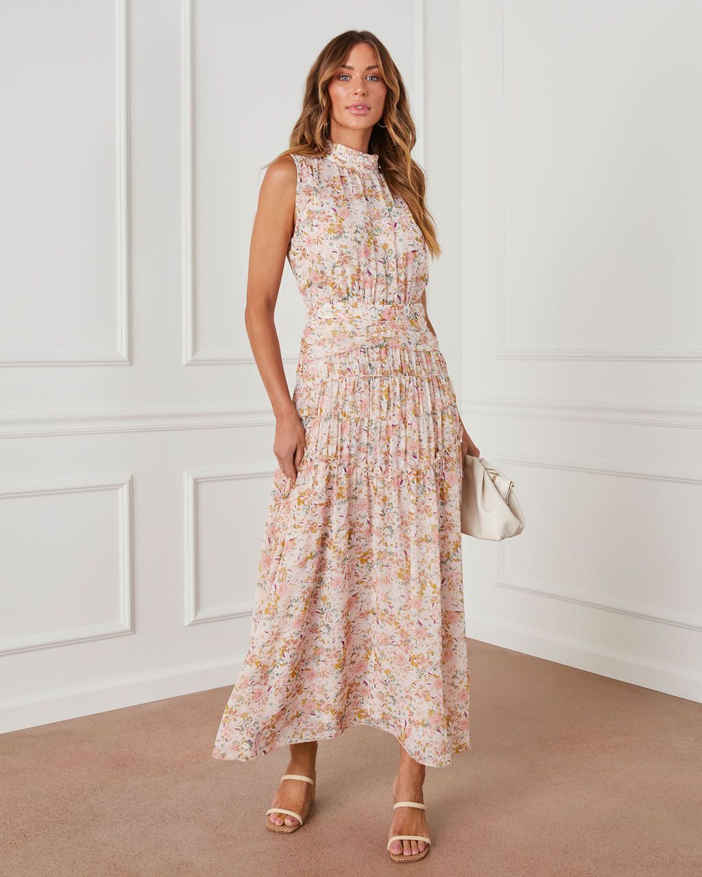 Amerie Tiered Chiffon Floral Maxi Dress - FINAL SALE sold by Vici