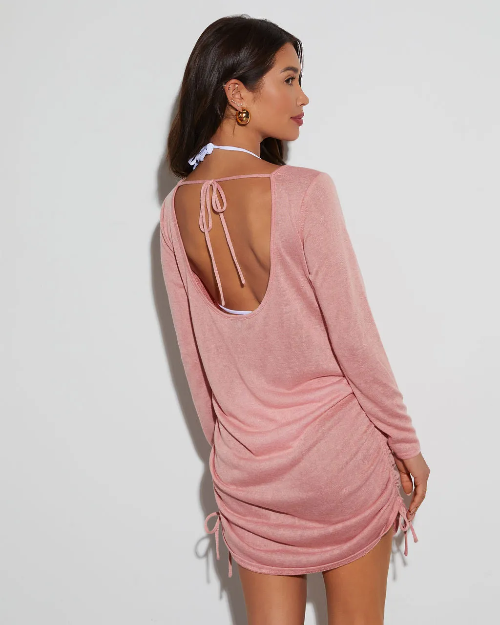 Soliel Side Ruched Mini Dress sold by Vici product image thumbnail 4