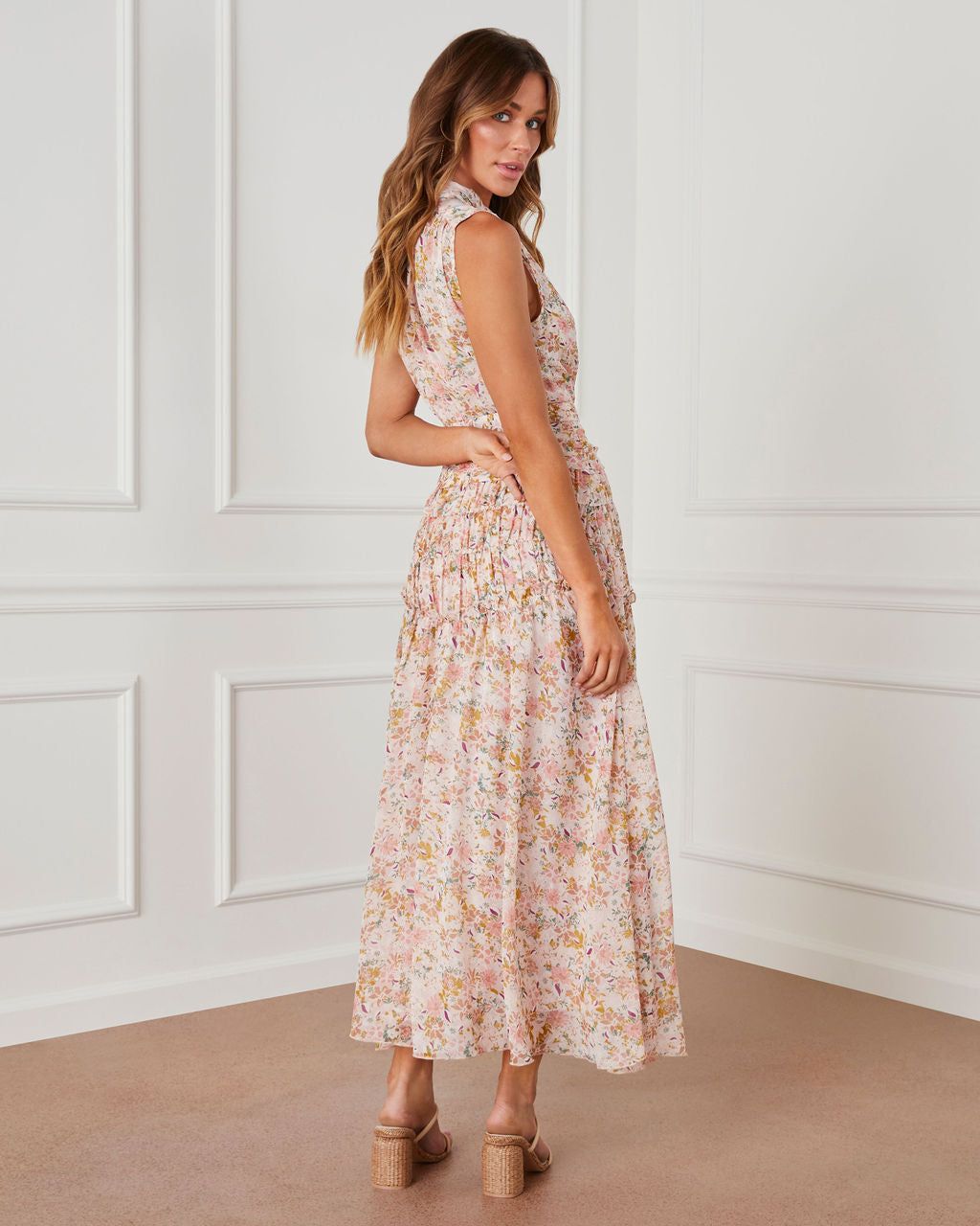 Amerie Tiered Chiffon Floral Maxi Dress - FINAL SALE sold by Vici product image thumbnail 5