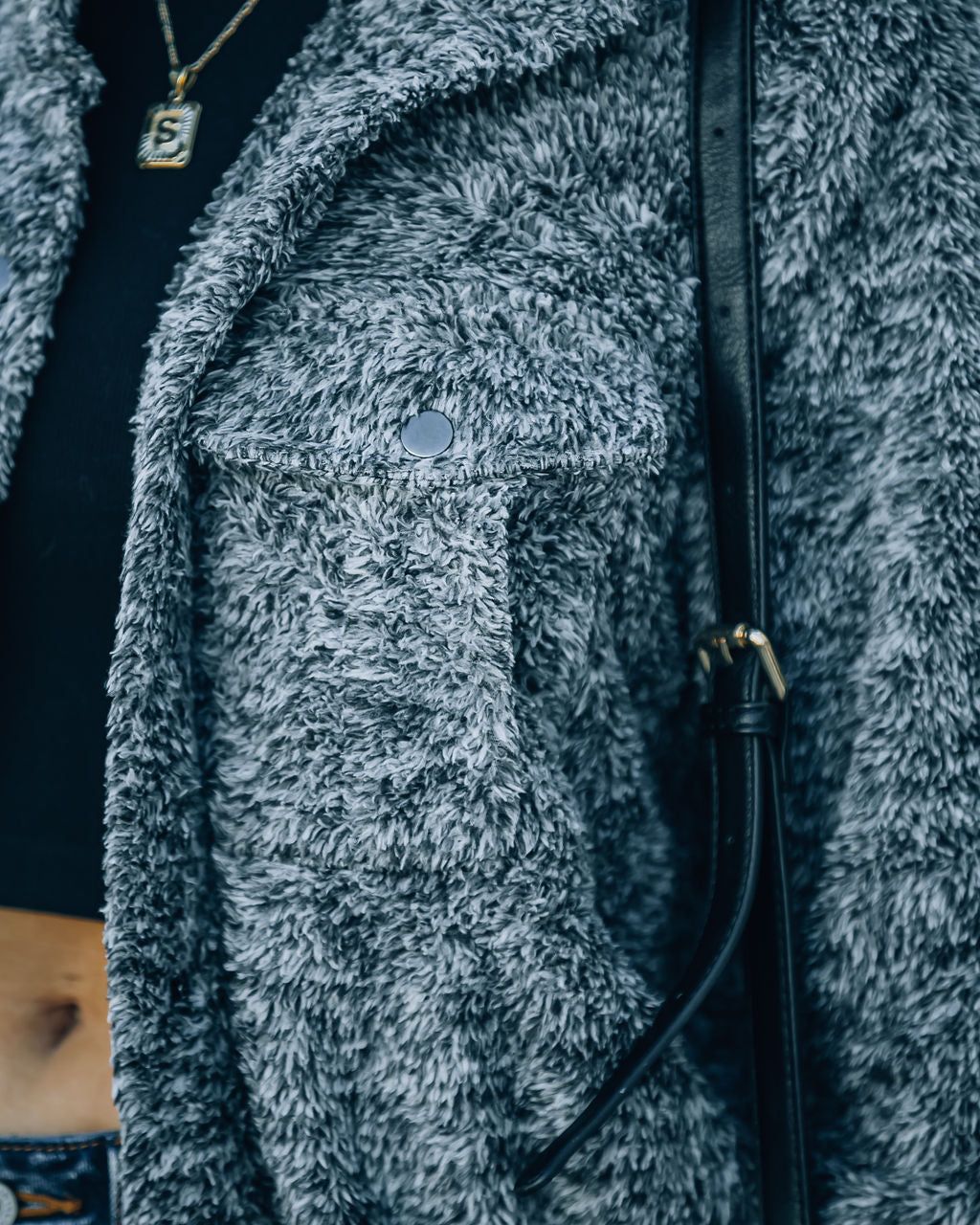 Gavyn Soft Knit Jacket - Heather Charcoal - FINAL SALE sold by Vici product image thumbnail 4