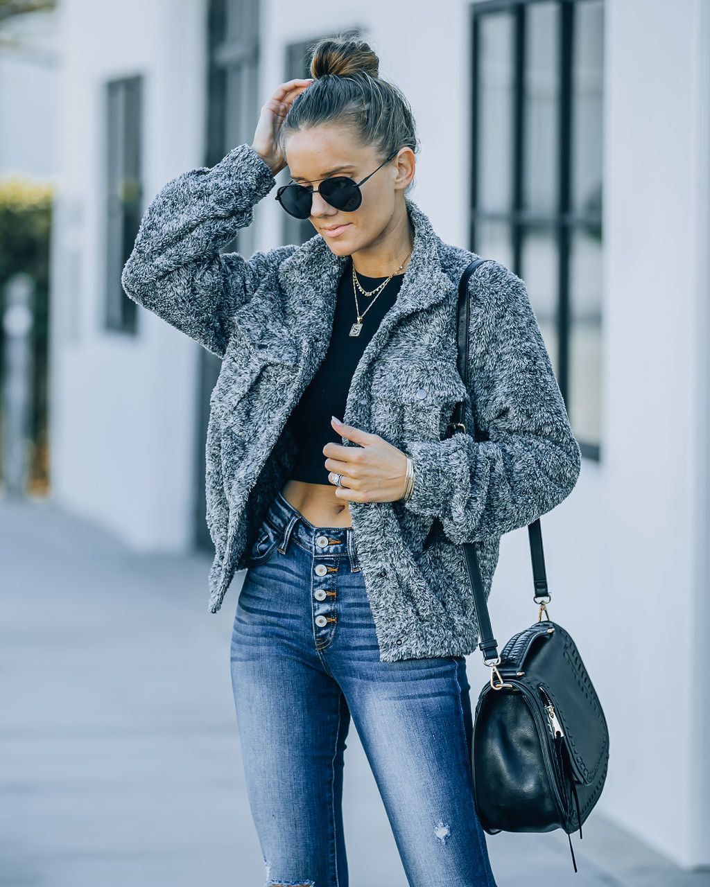 Gavyn Soft Knit Jacket - Heather Charcoal - FINAL SALE sold by Vici product image thumbnail 11