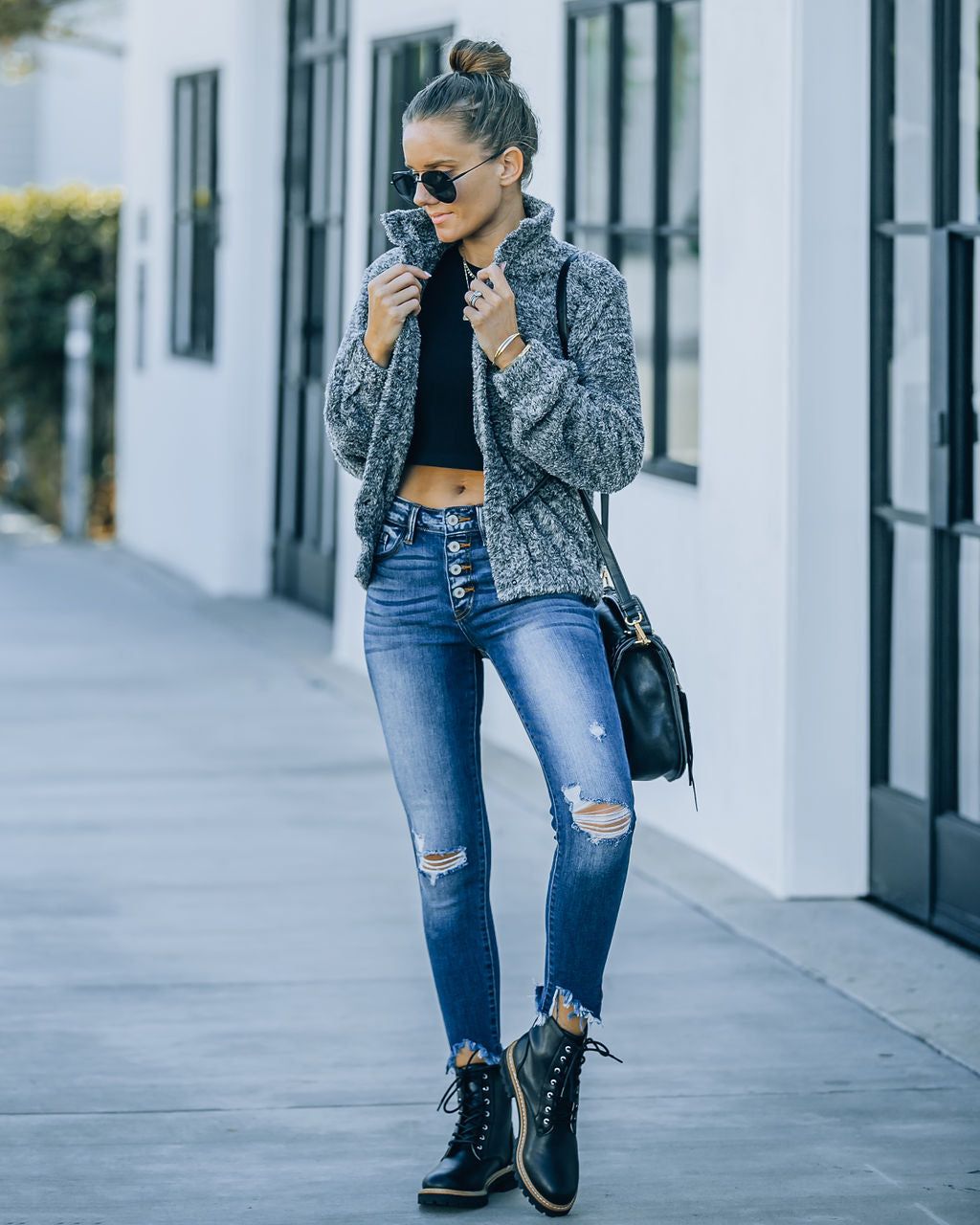 Gavyn Soft Knit Jacket - Heather Charcoal - FINAL SALE sold by Vici product image thumbnail 8